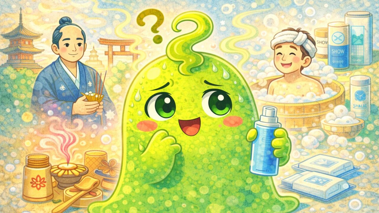 体臭ケアの歴史を学ぶスメル君