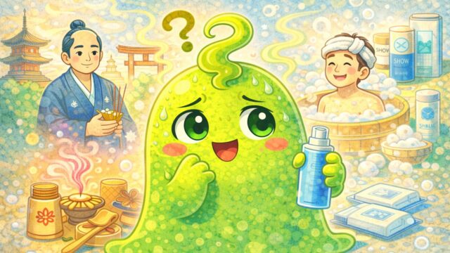 体臭ケアの歴史を学ぶスメル君