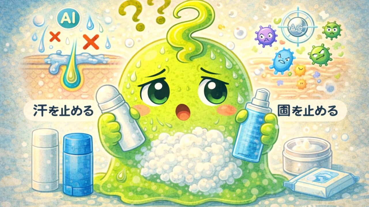 制汗剤を試すスメル君